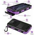 thumbnail image 5 of 2PK BAOKALER 30000mAh Solar Charger for Cell Phone iPhone, Portable Solar Power Bank with Dual 5V USB Ports, 2 Led Light Flashlight, Compass Battery Pack for Outdoor Camping Hiking(Purple), 5 of 10