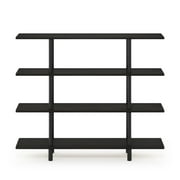 Furinno Turn-N-Tube 4-Tier Wide Display Shelf, Espresso/Black