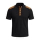thumbnail image 4 of Ceisia Men's Loose Fit Ribbed Polo Shirt Short Sleeve Stand Collar Color Block Casual Daily Summer Tops Black XL Gifts, 4 of 4