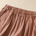 thumbnail image 3 of FAKKDUK Women Summer Cotton Linen Shorts Womens Shorts Elastic High Waist Pleated Ruffle Leisure Shorts Flowy Cute Shorts with Pockets Bermuda Shorts Casual Wide Legs Shorts, M&Pink, 3 of 5