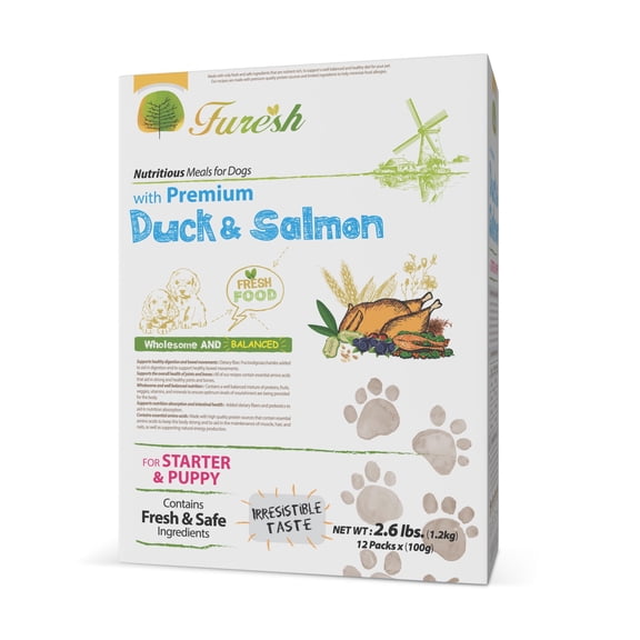FURESH Dry Dog Food by Alpha Dog Series, Duck & Salmon Recipe, Limited Ingredient, 2.6 lb