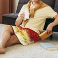 thumbnail image 4 of Wukai Red Gold Glitter Men’s Short Pajama Pants With Pockets Soft Sleep Pj Shorts for Men-3X-Large, 4 of 6