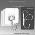 thumbnail image 2 of Ultra Strong Large Transparent Adhesive Hooks Pack of 10 - Hooks for Hanging -, 2 of 5