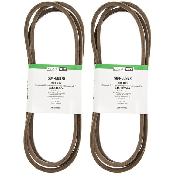 SureFit Deck Drive Belt for Bad Boy 041-1420-00 Pup Lightning 48" Cut Mowers 2PK