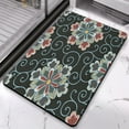 thumbnail image 2 of Modern Green 20x32 inch Floral Area Rug – Washable and Non-Slip Rug for Your Entryway, Bedroom, Living Room, Bathroom, or Laundry Room, 2 of 5