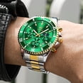 thumbnail image 6 of OLEVS Watches for Men Chronograph Luxury Dress Moon Phase Quartz Stainless Steel Waterproof Business Mens Wrist Watches Reloj para Hombre Green Dial, 6 of 13