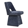 thumbnail image 4 of Usaint 360‑Degree Swivel Chenille Dining Chair Set of 4, Hollow‑Out Curved‑Back Upholstered Accent Chair for Dining Rooms, Living Rooms, Reading Nooks, Blue, 4 of 9