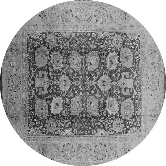 Ahgly Company Indoor Round Oriental Gray Traditional Area Rugs, 4' Round