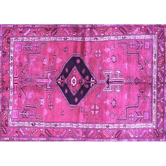 Ahgly Company Indoor Rectangle Persian Purple Traditional Area Rugs, 7' x 10'