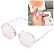 thumbnail image 2 of Bloqueadores de luz azul para una oficina elegante y citas Marcos plateados Gafas elegantes sin montura color rubor para mujer, 2 of 8