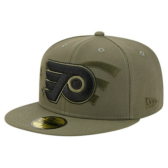 Men's New Era Olive Philadelphia Flyers Military Appreciation Flag 59FIFTY Fitted Hat