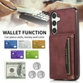 thumbnail image 5 of Designed for Samsung Galaxy A36 5G Wallet Case with Credit Card Holder - Premium PU Leather Flip Kickstand Shockproof Protective Purse Phone Cover for Samsung Galaxy A36 5G - Winered, 5 of 6