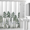 thumbnail image 4 of Pine Forest Fabric Shower Curtain Watercolor Green Washable Shower Curtains for Bathroom, Waterproof Bath Curtain with Hooks Home Decor 72x72in, 4 of 8