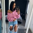 thumbnail image 3 of Hirigin New Chic Women Cropped Cardigan Sweater Fall Knitwear Short Cardigan Girls Long Sleeve Twist Crochet Top Pull Femme, 3 of 5