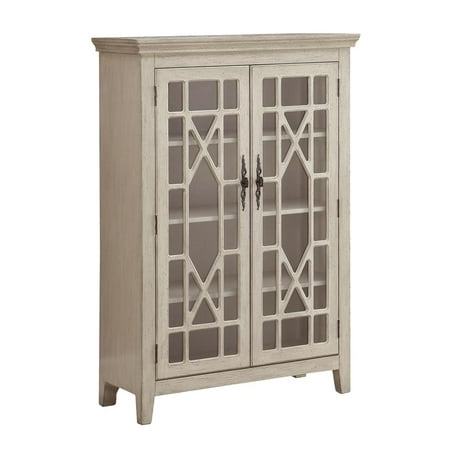Coast To Coast 13724 Two Door Display Cabinet In Millstone Texture