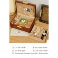 thumbnail image 5 of 2 Layer Solid Wooden Jewelry Box with Lock and Key for Women Men Vintage Velvet Wood Jewelry Organizer Storage for Earrings Rings Necklaces Bracelet Watch, 5 of 7