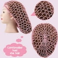 thumbnail image 2 of 2 Pieces Mesh Hair Net Rayon Knit Snood Women Crocheted Sleep Cap (Gray), 2 of 7