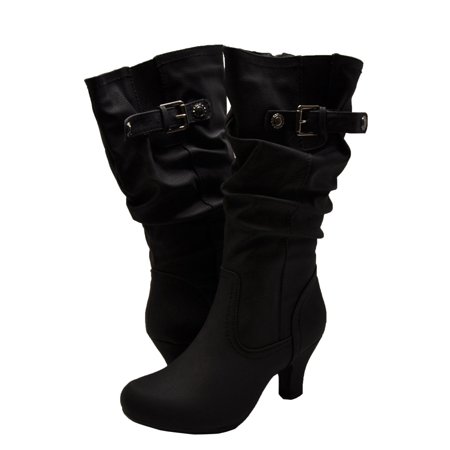 Calf Brandy - Blossom Women's Brand 39 Casual Mid Calf Buckle Boots