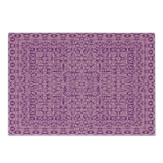 Mauve Cutting Board, Abstract Vintage Pattern Cultural Ornamental Oriental Boho Art, Decorative Tempered Glass Cutting and Serving Board, Small Size, Magenta Pink, by Ambesonne