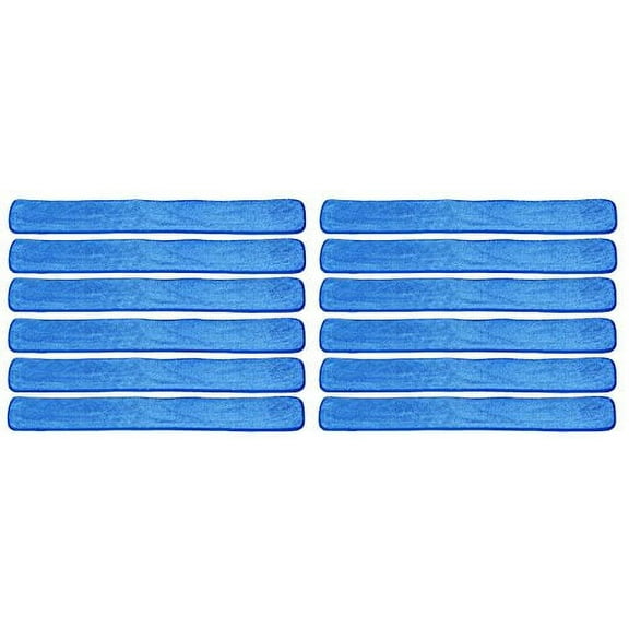 12 Pack 48 inch Commercial Microfiber Wet Mop Refill Pads for Flat 48 Inch Microfiber Mop Frames