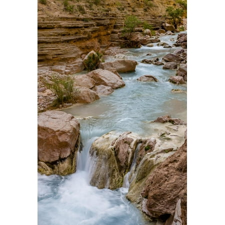 Havasu Creek. Mineral Colored Water. Grand Canyon. Arizona. USA Print Wall Art By Tom