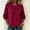A606 Hot Pink, variant on Womens Pleated Front Blouse 3/4 Puff Sleeve Round Neck Tunic Tops Dressy Casual Flowy Chiffon Shirt Business Work Office Wear Summer Fashion Apparel