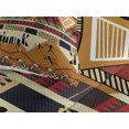 thumbnail image 3 of Ambesonne Animal Quilted Coverlet 3 Pcs, Hunt Zebra Tribe Ethnic, Queen Size, Ruby Mustard, 3 of 4