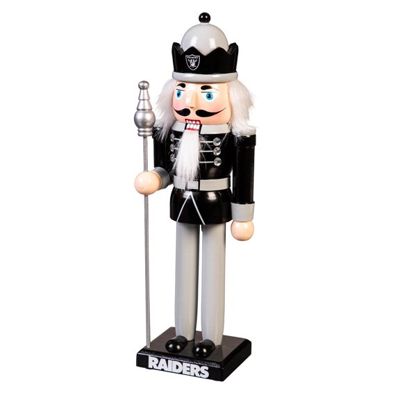 Las Vegas Raiders 12" Wooden Nutcracker Statue