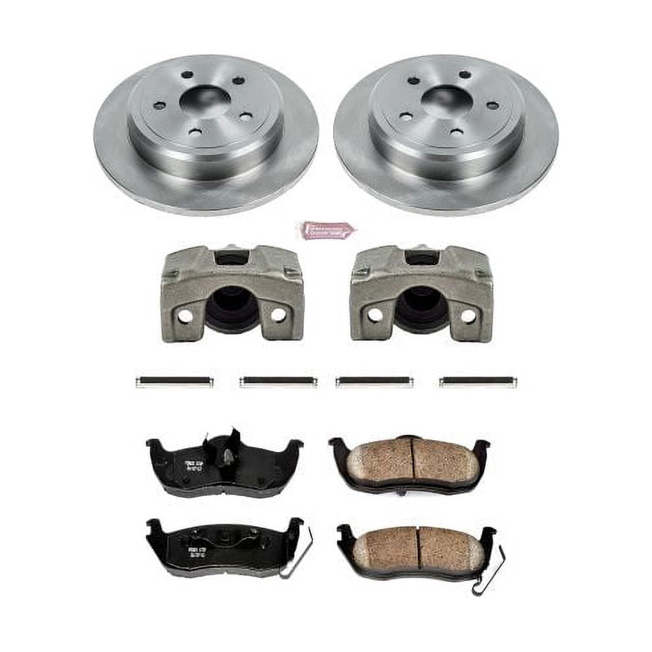 PowerStop Rear Stock Replacement Brake Pad and Rotor Kit with Calipers Fits: JEEP Select Models KCOE2221