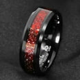 thumbnail image 6 of Tungsten Rings for Men Wedding Bands for Him 8mm Red Celtic Dragon Black Carbon Fiber, 6 of 6