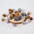 thumbnail image 2 of Juego de 6/9 piezas de piñas doradas y plateadas para hacer tú mismo, para decorar coronas navideñas, bolas de piña, adornos para árboles de Navidad, 2 of 5