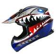 thumbnail image 2 of 1Storm Adult Motocross Helmet BMX MX ATV Dirt Bike Downhill Mountain Bike Helmet SC09S Monster Shark Blue; + Goggles + Skeleton Blue Glove Bundle, 2 of 8