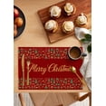 thumbnail image 2 of Merry Christmas Tree Placemats Set of 12 Red Background Gift Star Winter Heat Insulation Washable Place Mats, Rustic Non-Slip Table Mats for Dining Table Party Kitchen Decor,13x19 Inch, 2 of 4