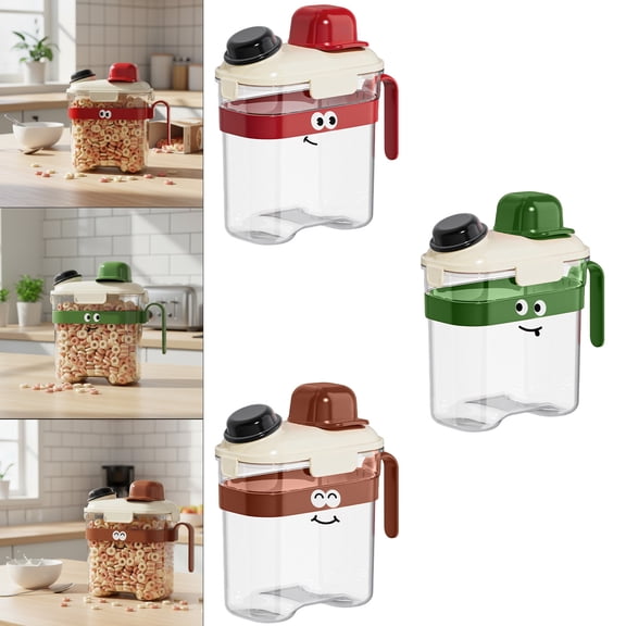 FEOLGEHLY Dog/Cat Food Storage Container with Lids, BPA-Free Plastic Canisters for Dog/Cat Food, Large Capacity Cute Sealed Dog Food Food Snacks Grain Storage Bucket, Leakproof, Green