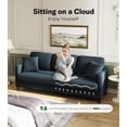 thumbnail image 3 of Welzona 83" Teddy Fabric Sofa, Modern 3-Seater Couch with 2 Throw Pillows, Tool-Free Assembly, Blue, 3 of 9