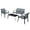Grey, variant on Costway 4-Piece Patio Furniture Set with Loveseat, Sofas, and Glass Table, Grey