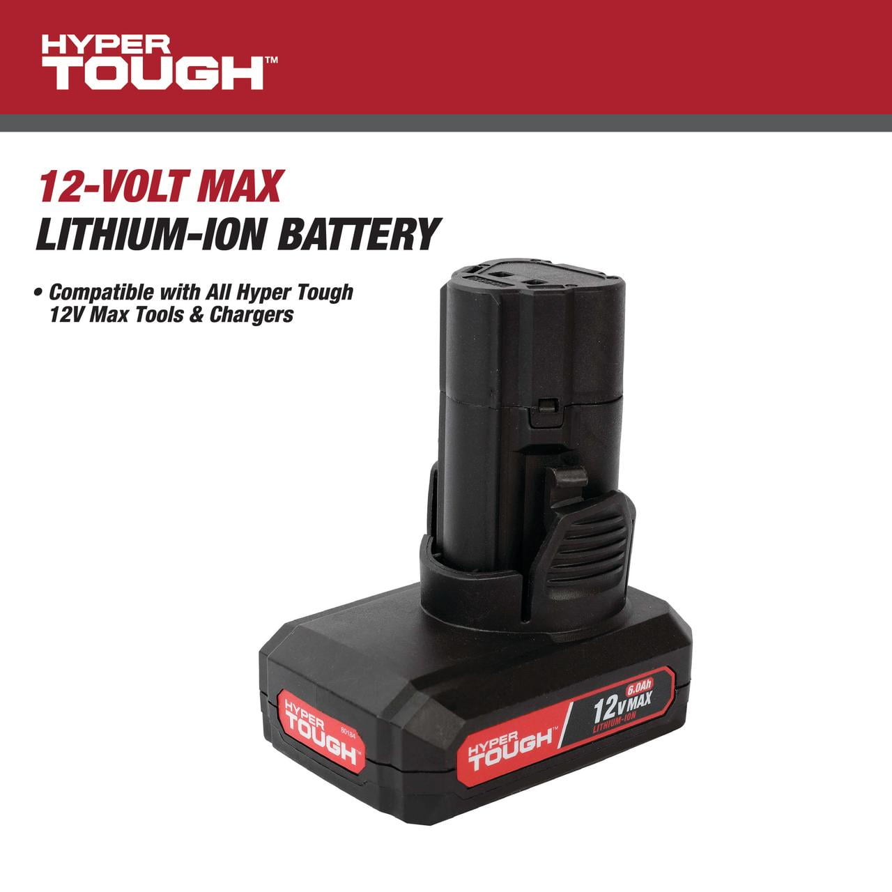 Hyper Tough 12V 6.0Ah Lithium-Ion Rechargeable Battery Pack