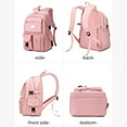 thumbnail image 4 of Mochila para niñas Mochilas escolares Mochila Mochilas de gran capacidad Escuela secundaria Secundaria Mochila escolar impermeable con múltiples bolsillos para niños Adolescentes Niñas (negro) Beige, 4 of 5