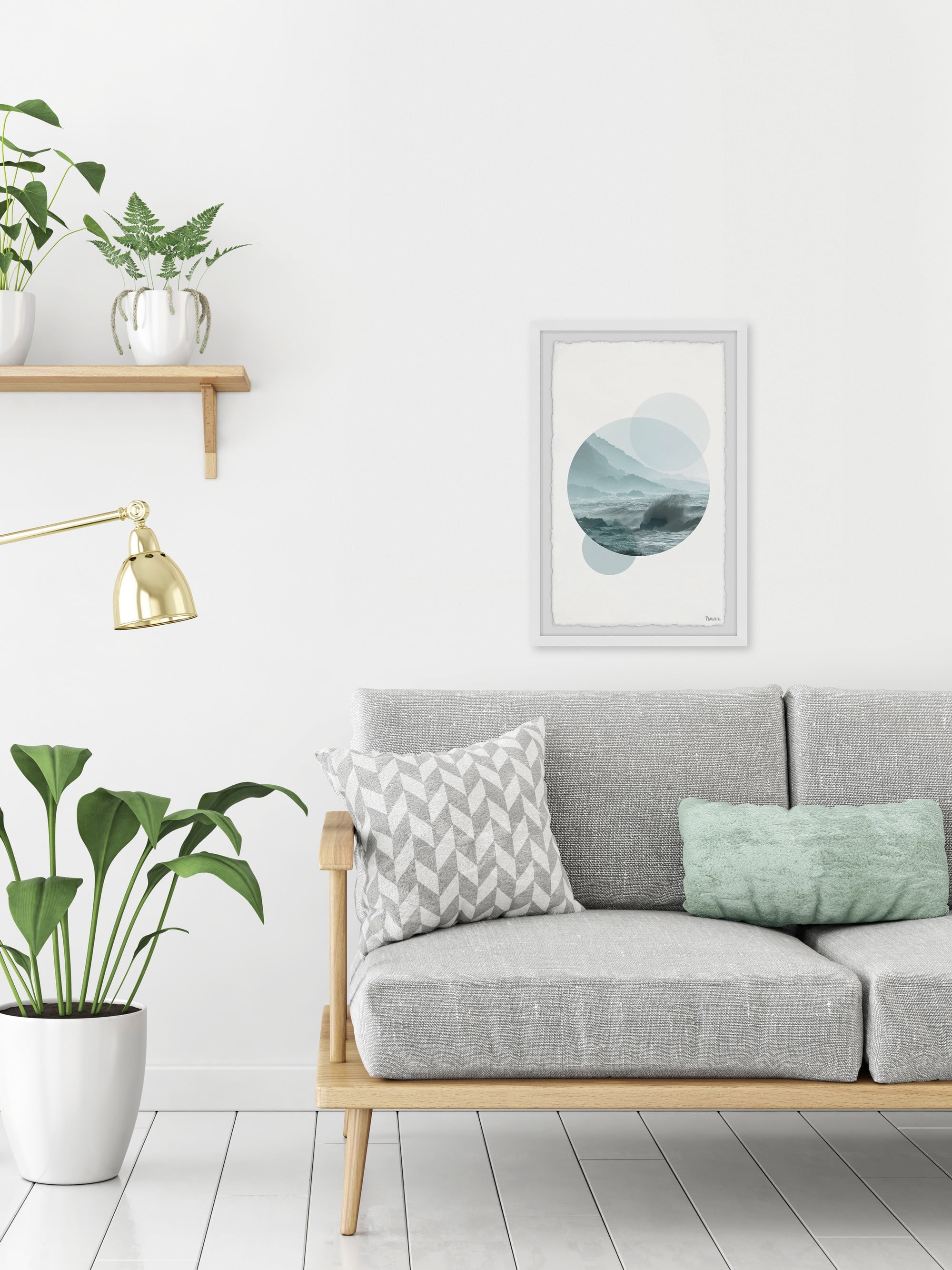 "Circle Waves" Framed Painting Print