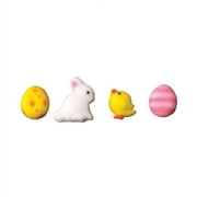 Adorable Edible Easter Molded Sugar Cake/Cupcake Decorations - 12 ct