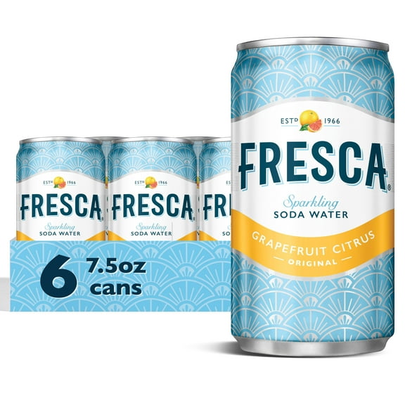 Fresca Grapefruit Citrus Mini Soda Pop Soft Drink, 7.5 fl oz, 6 Pack Cans