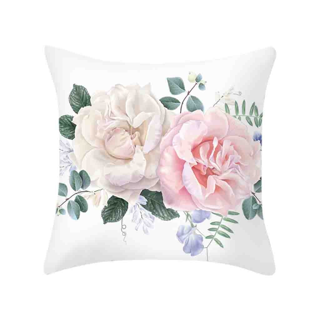 Peony Flower Floral Print Throw Pillow Case Cushion Cover Home Sofa Decor Rose