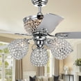 thumbnail image 3 of Jasper Silver 52-Inch 5-Blade Lighted Ceiling Fan with Multiple Crystal Lamps Remote Controlled, 3 of 6