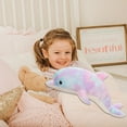 thumbnail image 4 of JilgTeok Plush Toy Cute Colorful Dolphin Doll Colorful Dolphin Doll Sleeping Pillow, 4 of 5