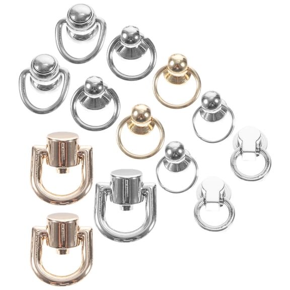 WHAMVOX 16pcs Rotatable D- Rivets Multi-Functional Rotating Backpack Purse Hardware Accessories