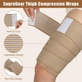thumbnail image 4 of SupreGear 2-Pack Adjustable Thigh Compression Wrap, Leg Support Sleeves, Khaki, 79 in, 4 of 7