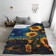 thumbnail image 5 of Pofeuu Vintage Starry Sky Sunflower Print Ultra-Soft Micro Fleece Blanket,for Bed Or Sofa,All Season Throw Blankets Flannel Blanket-80"x60", 5 of 7