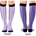 thumbnail image 2 of FREEAMG Purple Marble Texture Compression Socks for Women Men,Knee High Stockings for Athletic Sports,Running,Travel, 2 of 7