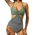 thumbnail image 2 of Moda mujer cómodo traje de baño sólido e impreso sin espalda siamés traje de baño OAVQHLG3B Store lin121212, 2 of 4