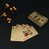24K Gold Plated Poker Game 54 Playing Cards + Wooden Box For Party Casino Gift